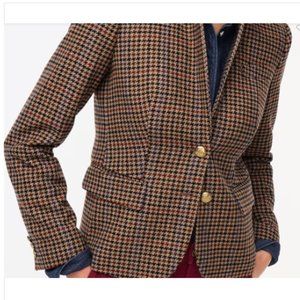 NWT J Crew Schoolboy Blazer in Camel Multi Houndstooth